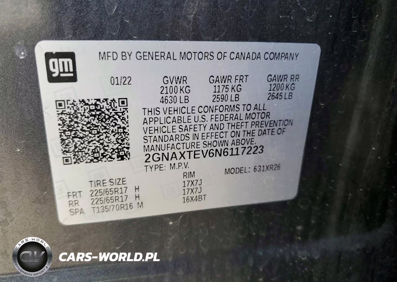 2022 Chevrolet Equinox Lt VIN:2GNAXTEV6N6117223 - 12