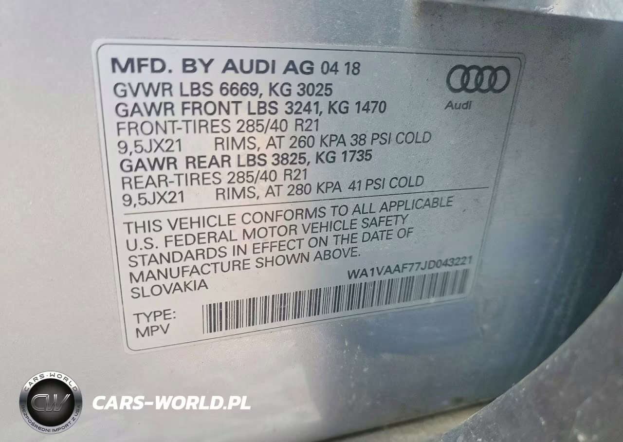 2018 Audi Q7 Prestige VIN:WA1VAAF77JD043221 - 13