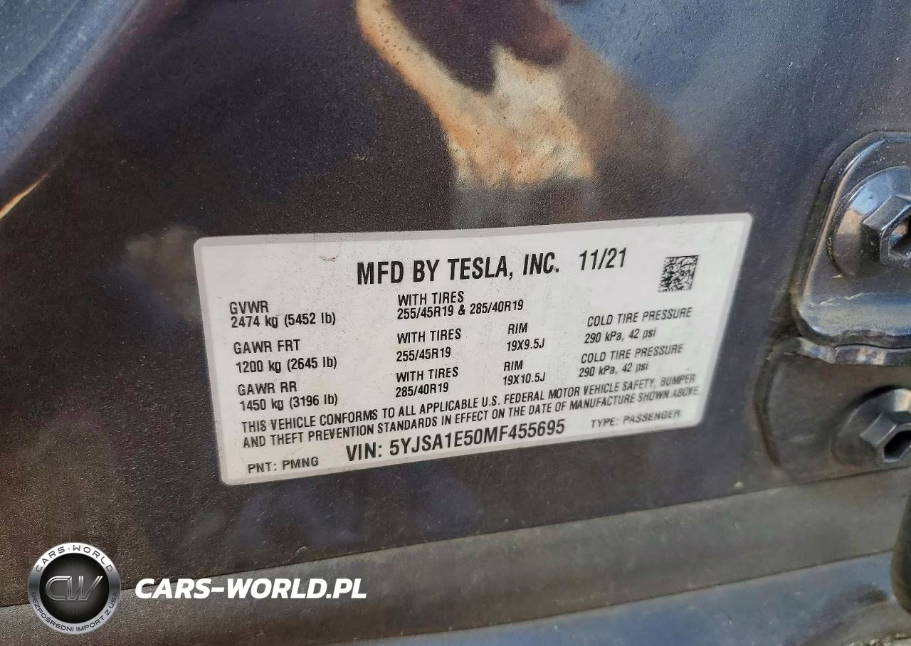 2021 Tesla Model S VIN:5YJSA1E50MF455695 - 12