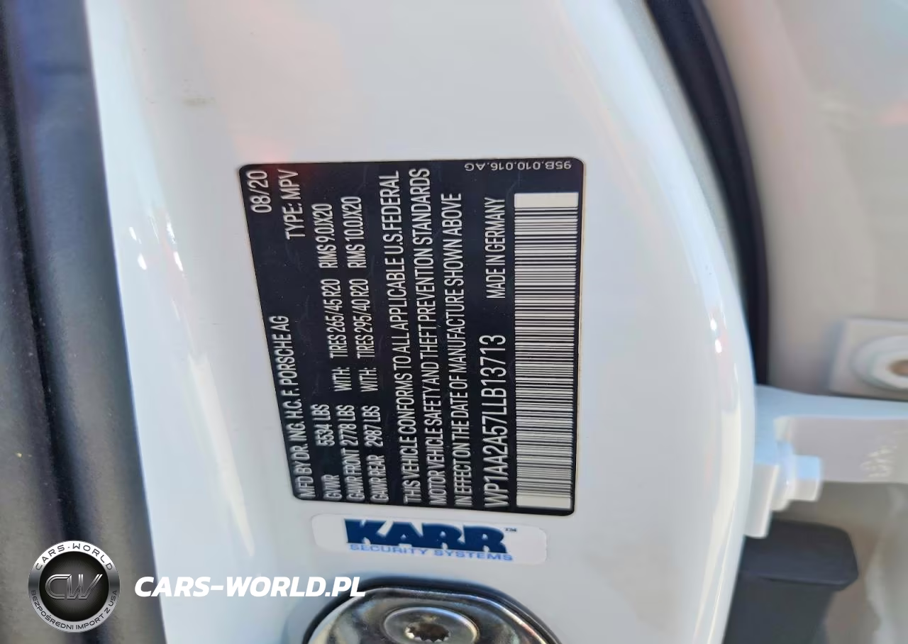 2020 Porsche Macan VIN:WP1AA2A57LLB13713 - 13