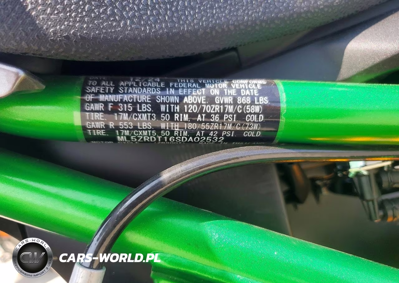 2025 Kawasaki Zr900 T VIN:ML5ZRDT16SDA02532 - 9
