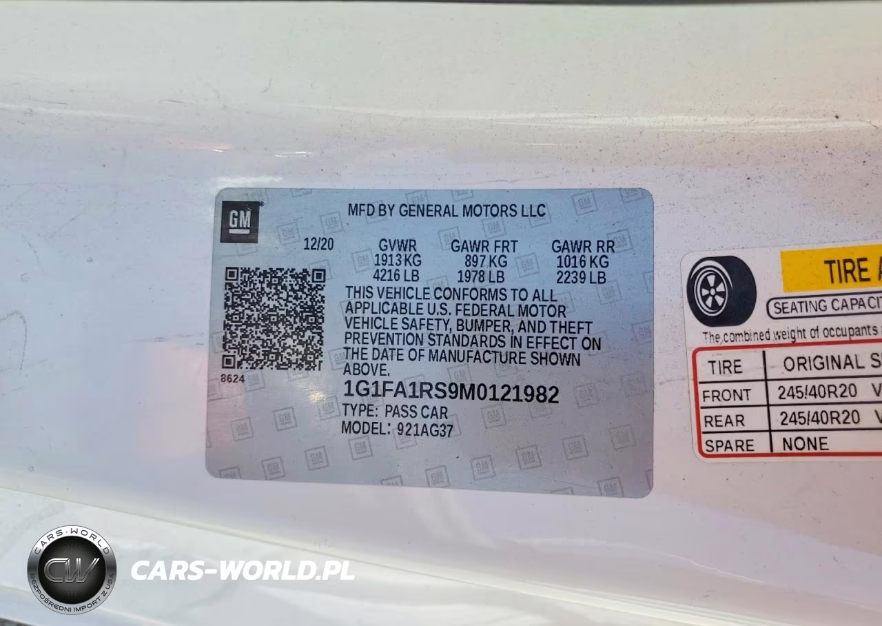 2021 Chevrolet Camaro Ls VIN:1G1FA1RS9M0121982 - 12