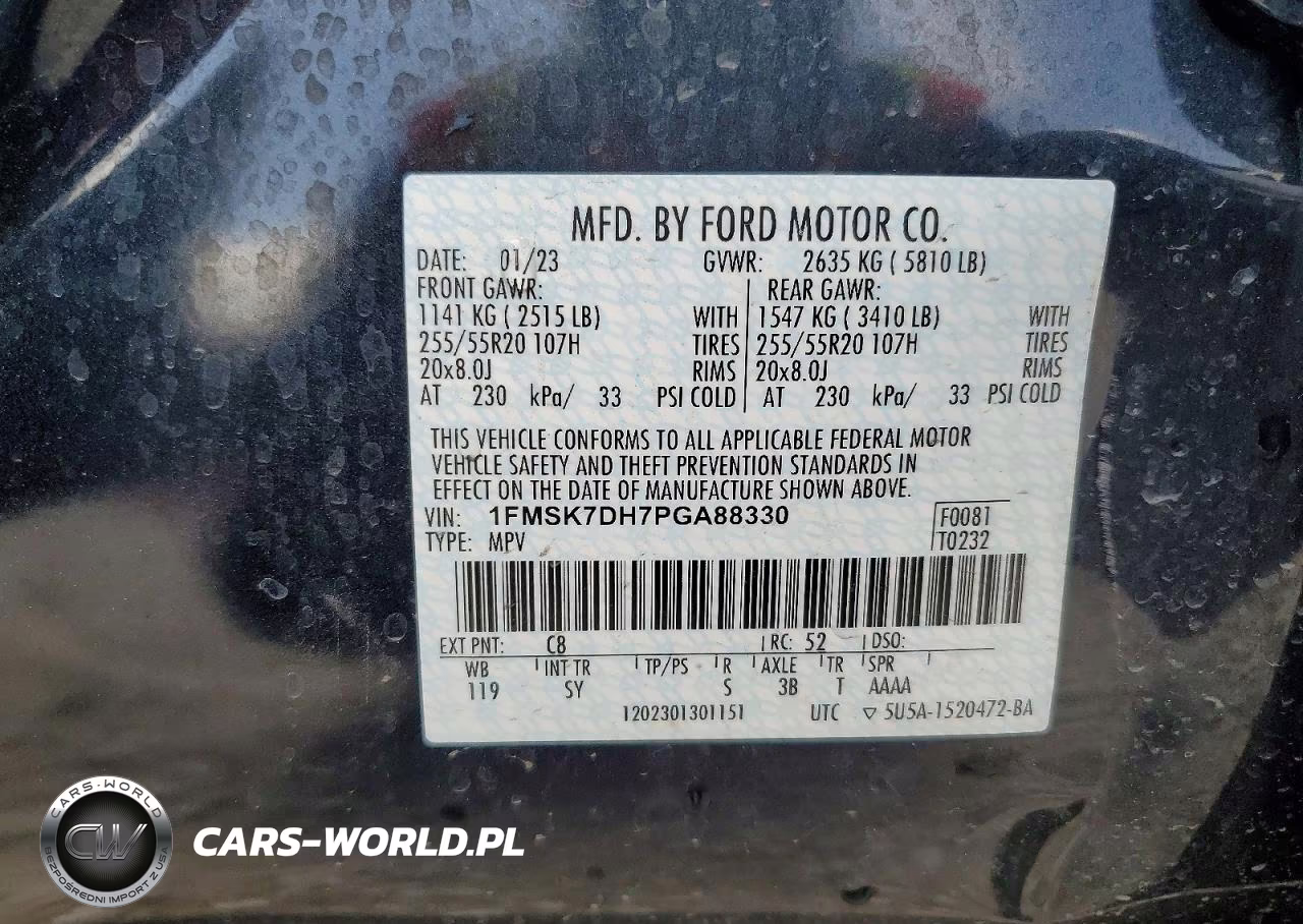 2023 Ford Explorer Xlt VIN:1FMSK7DH7PGA88330 - 13