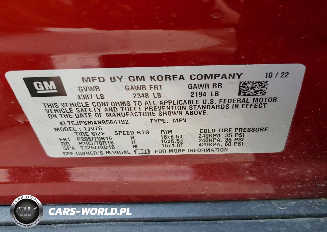 2022 Chevrolet Trax 1Lt VIN:KL7CJPSM4NB564102 - 13