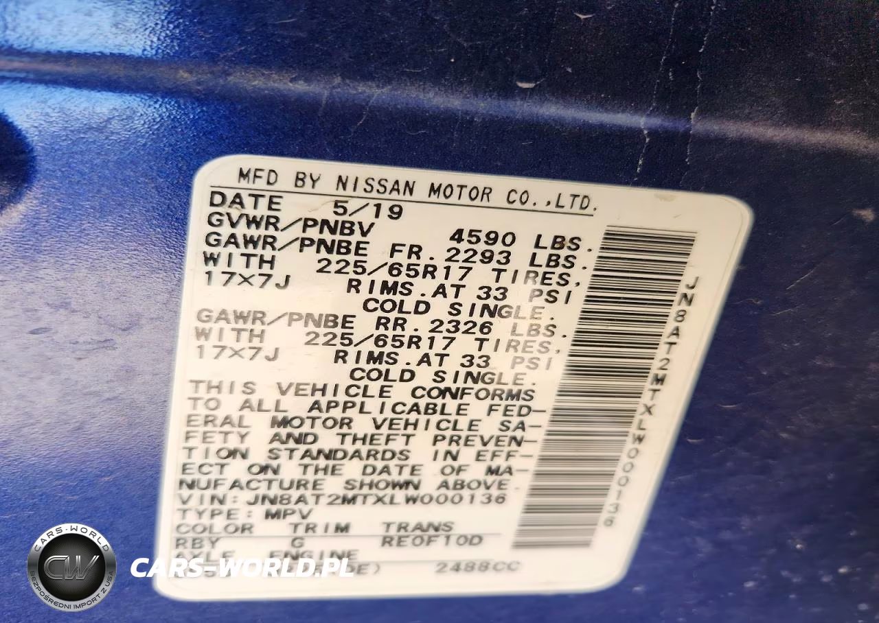 2020 Nissan Rogue S VIN:JN8AT2MTXLW000136 - 13
