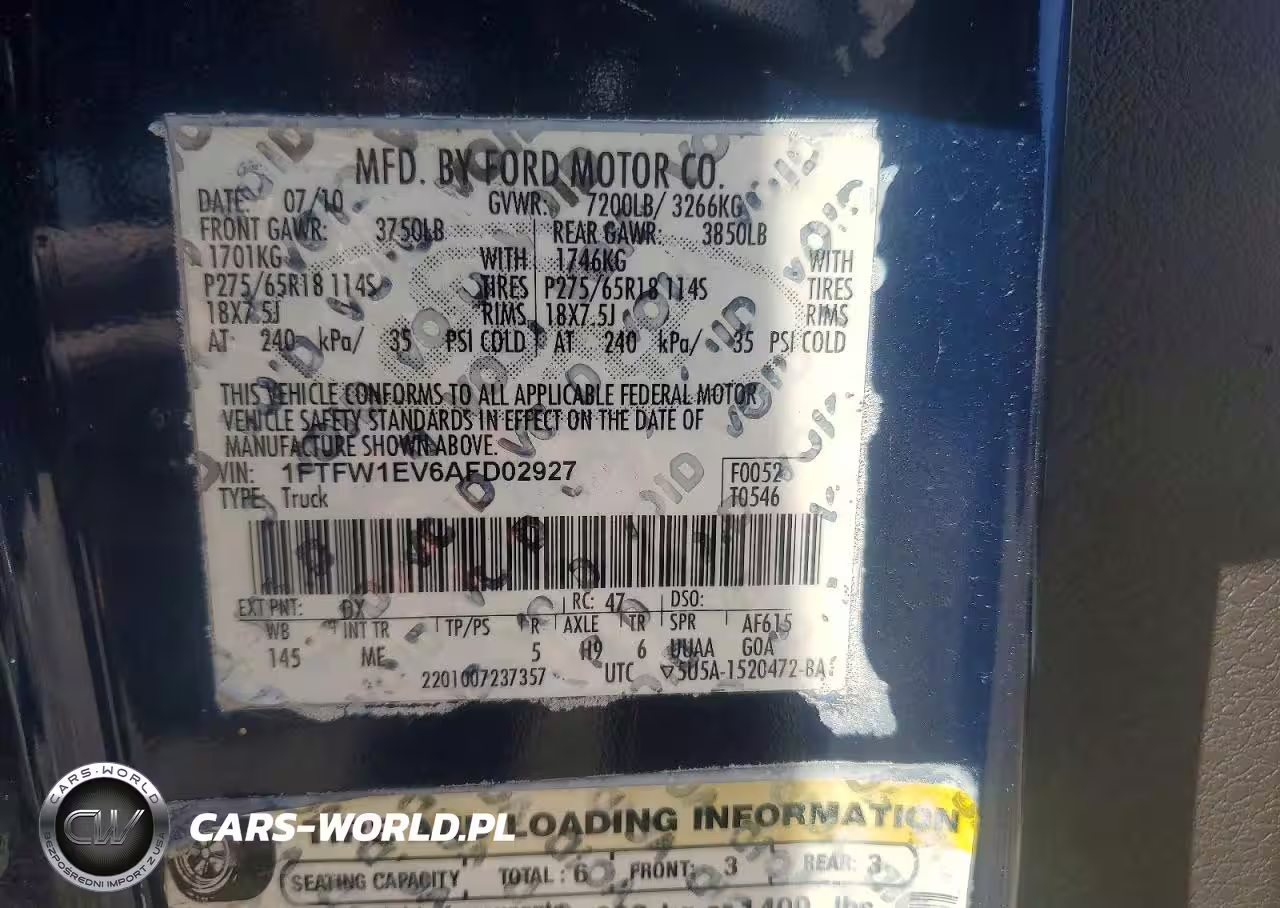 2010 Ford F150 Supercrew VIN:1FTFW1EV6AFD02927 - 11