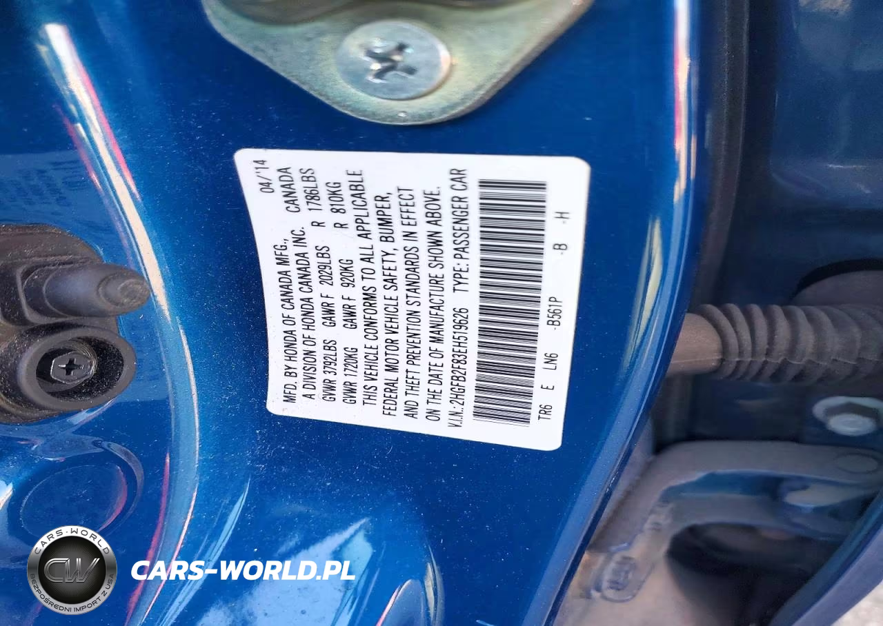 2014 Honda Civic Ex VIN:2HGFB2F83EH519626 - 12