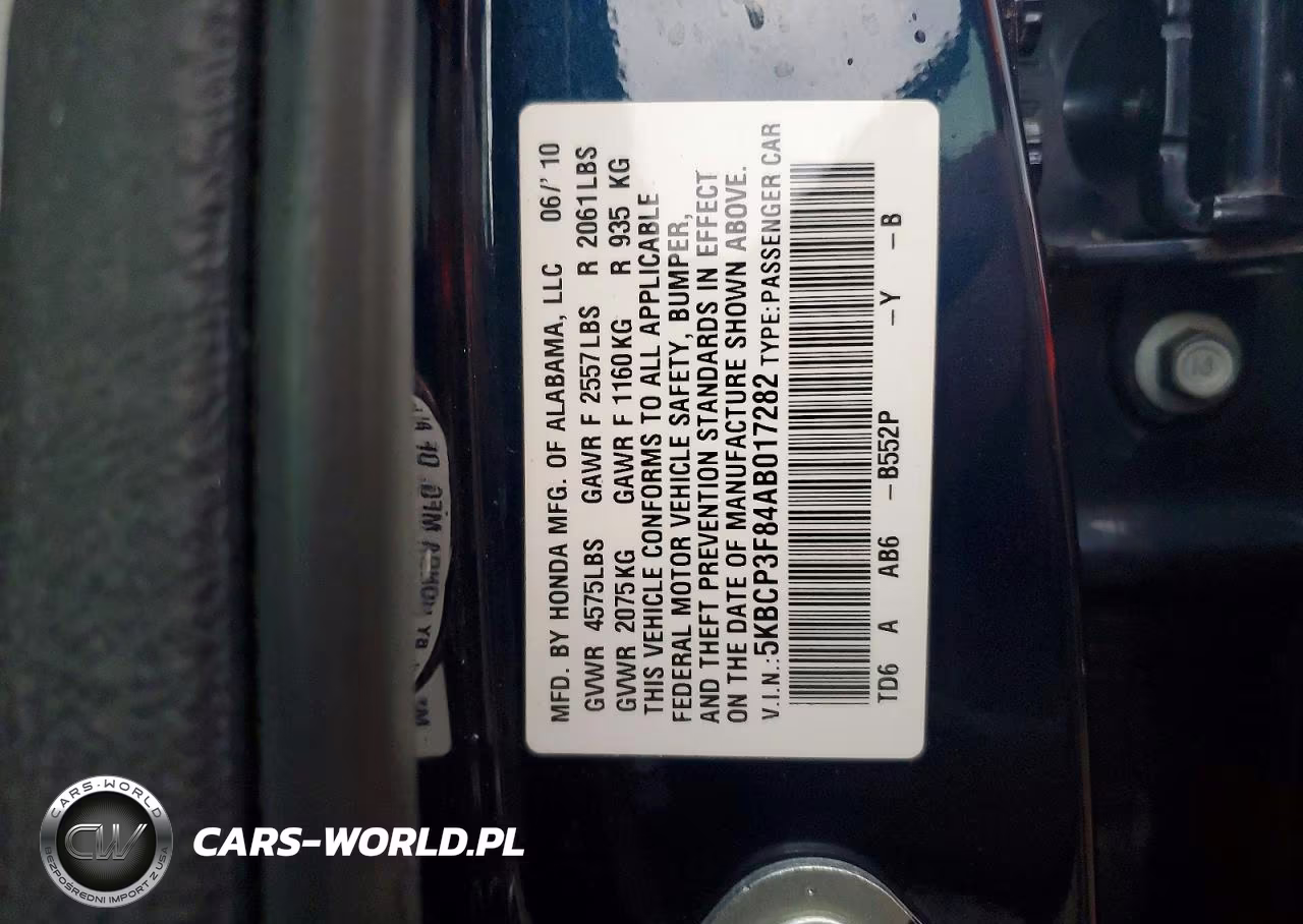 2010 Honda Accord Exl VIN:5KBCP3F84AB017282 - 13