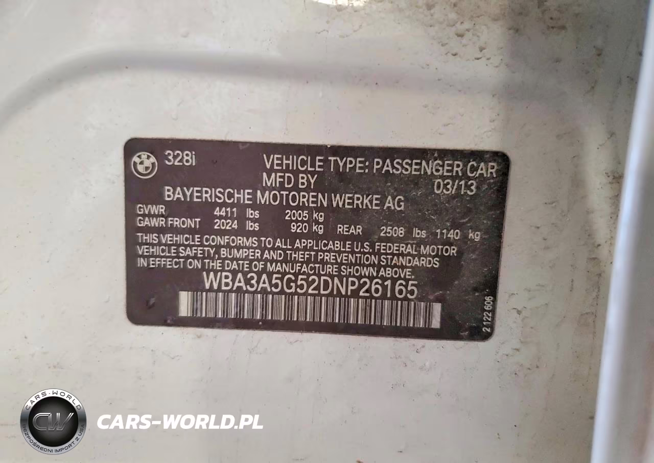 2013 BMW 328 I VIN:WBA3A5G52DNP26165 - 13