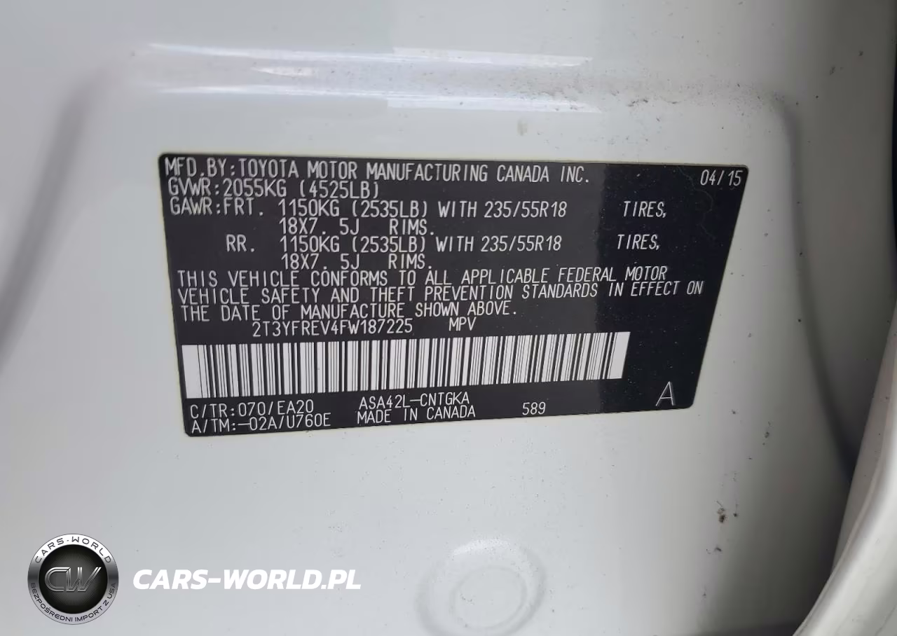 2015 Toyota Rav4 Limited VIN:2T3YFREV4FW187225 - 13