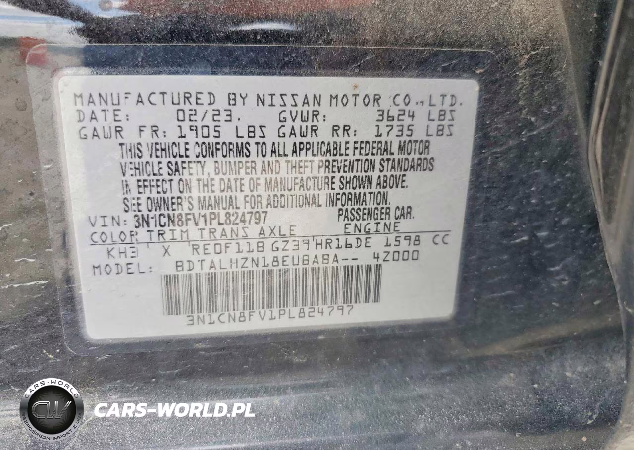 2023 Nissan Versa Sr VIN:3N1CN8FV1PL824797 - 13