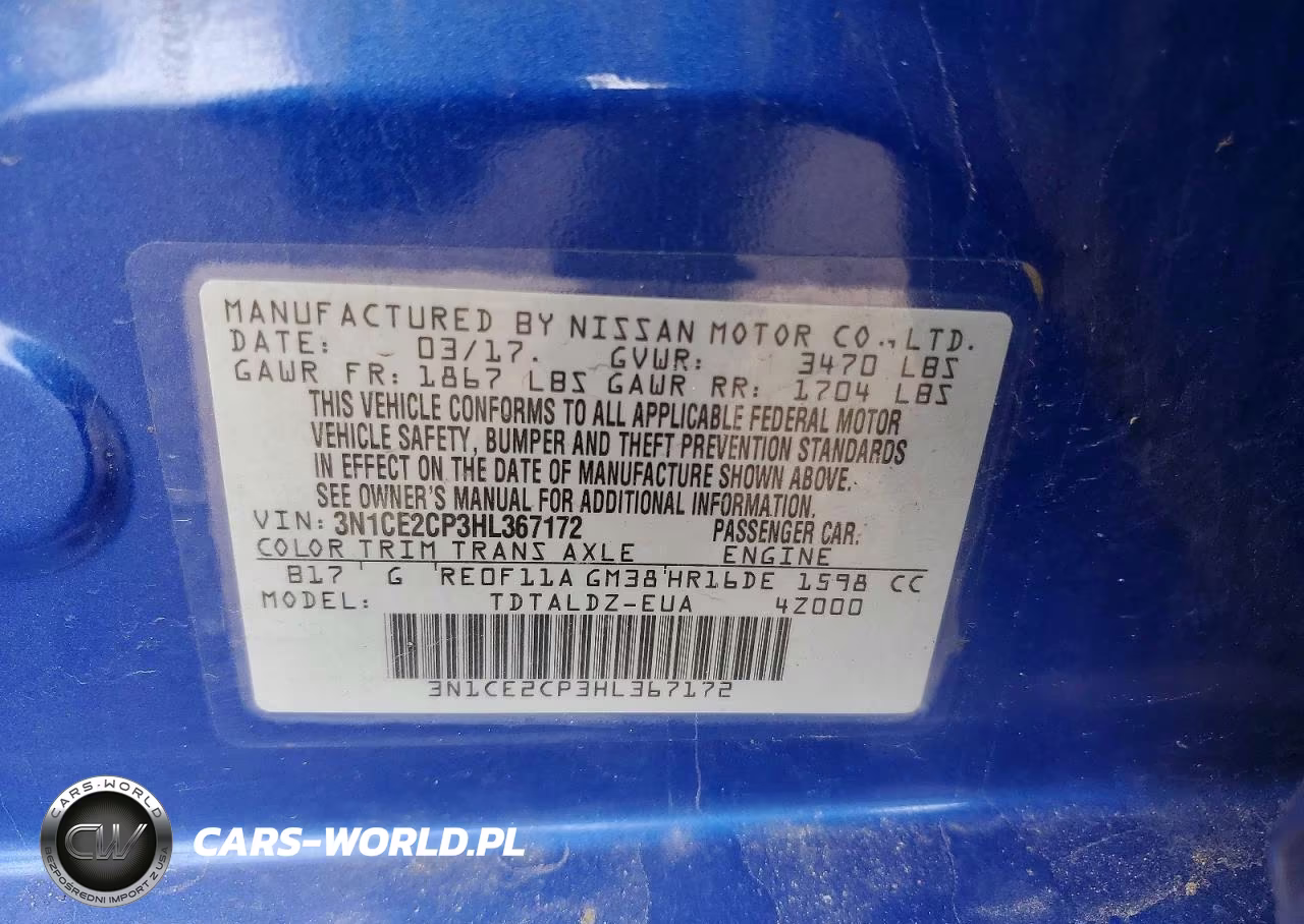 2017 Nissan Versa Note Sv VIN:3N1CE2CP3HL367172 - 12