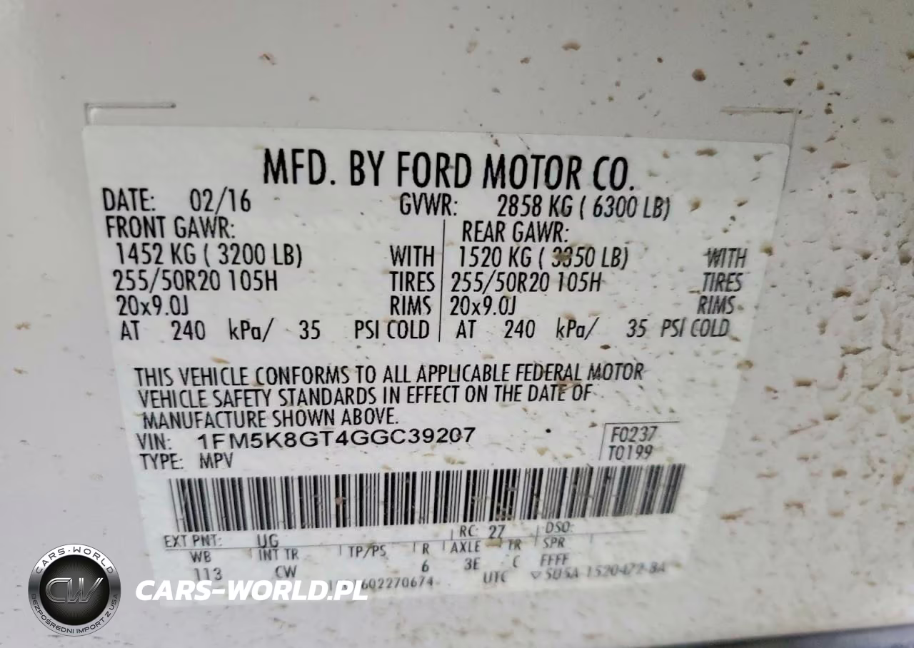 2016 Ford Explorer Sport VIN:1FM5K8GT4GGC39207 - 14