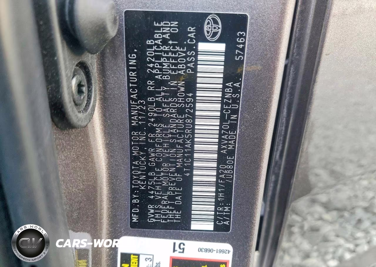 2024 Toyota Camry Le VIN:4T1C11AK5RU872594 - 13