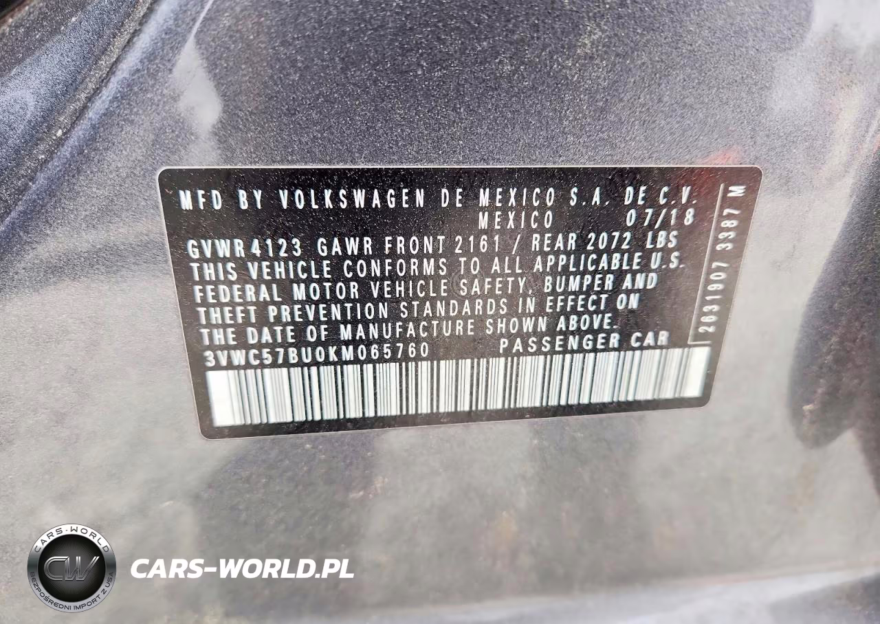 2019 Volkswagen Jetta S VIN:3VWC57BU0KM065760 - 13