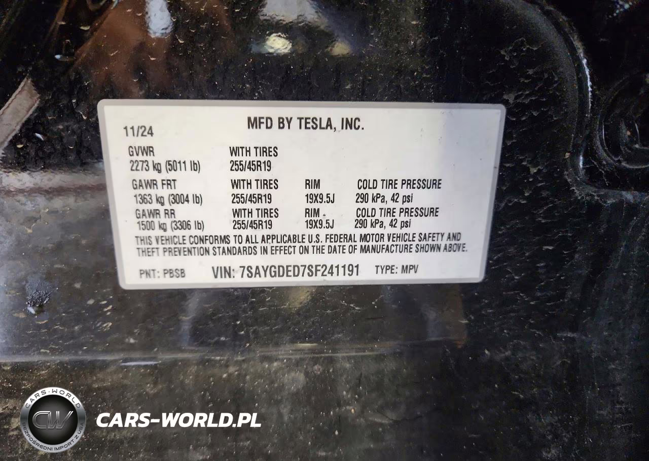 2025 Tesla Model Y VIN:7SAYGDED7SF241191 - 12