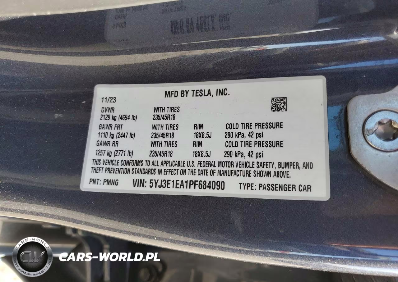 2023 Tesla Model 3 VIN:5YJ3E1EA1PF684090 - 12