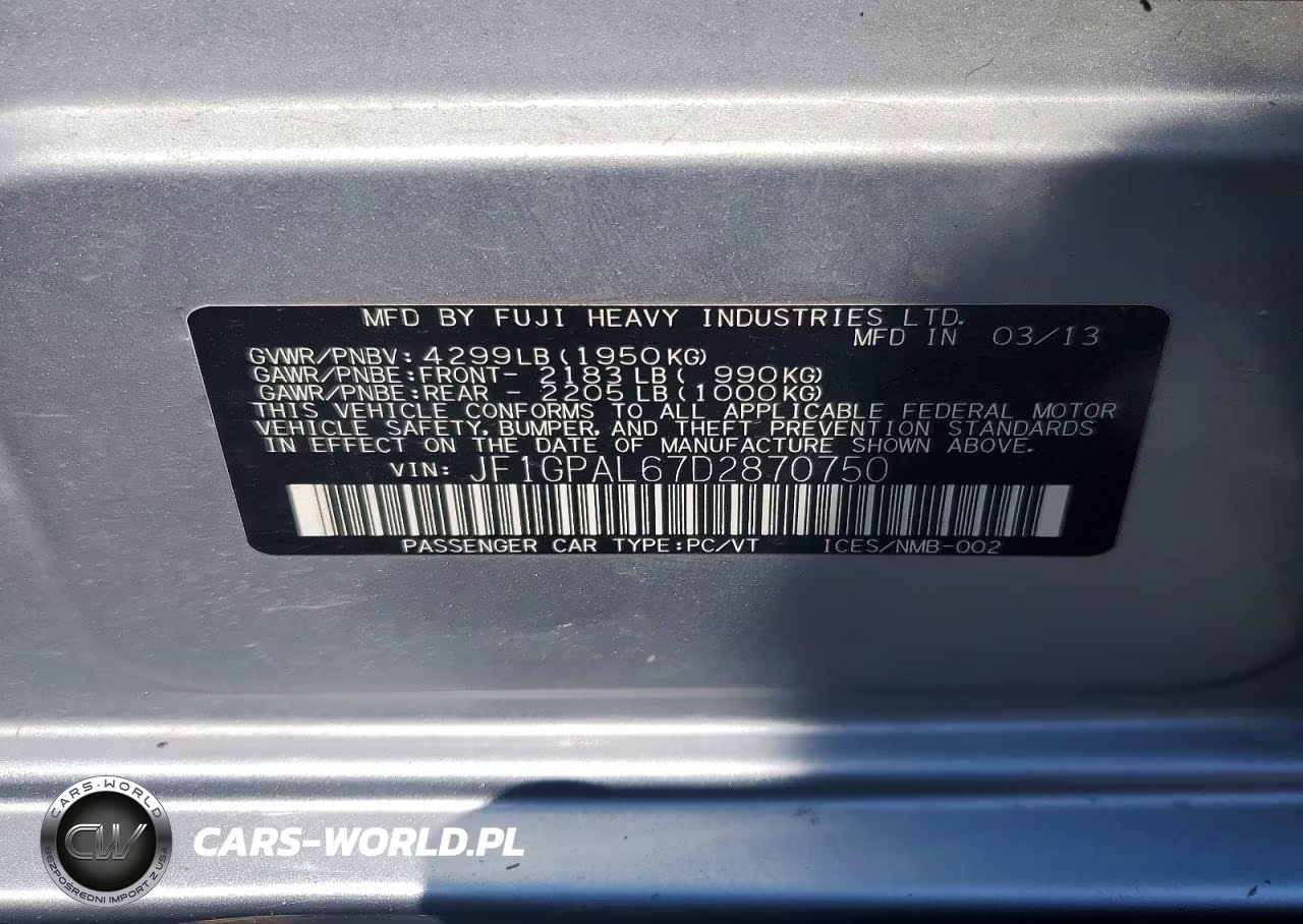 2013 Subaru Impreza Sport Premium VIN:JF1GPAL67D2870750 - 13