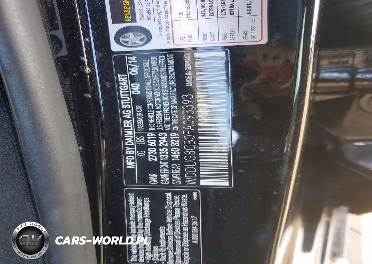 2015 Mercedes-Benz S 550 VIN:WDDUG8CB0FA093393 - 12