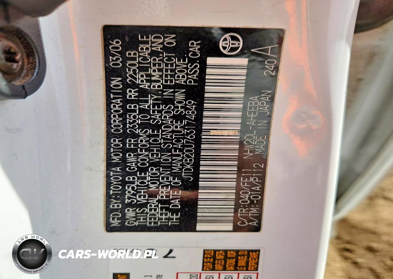 2006 Toyota Prius Base VIN:JTDKB20U763174849 - 12