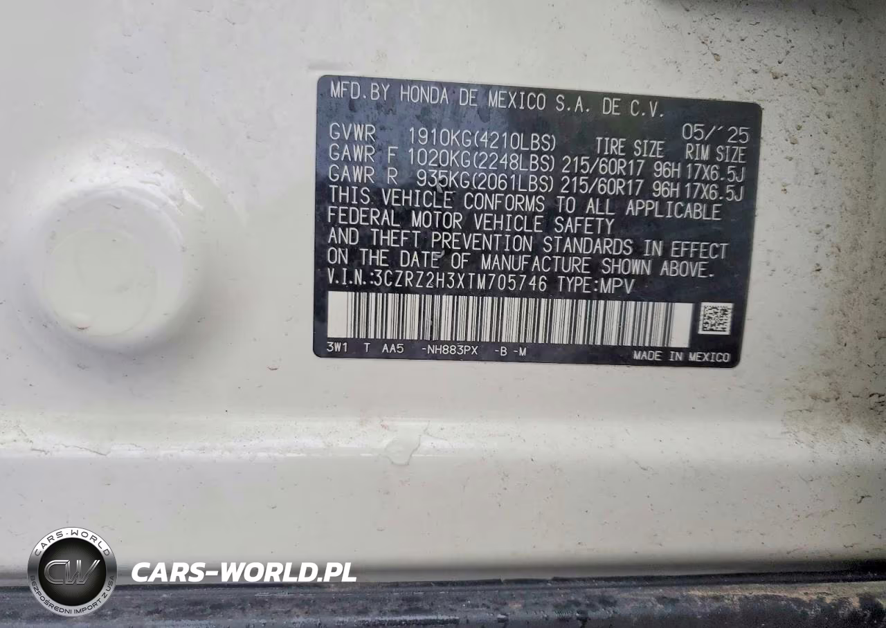 2026 Honda Hr-V Lx VIN:3CZRZ2H3XTM705746 - 13