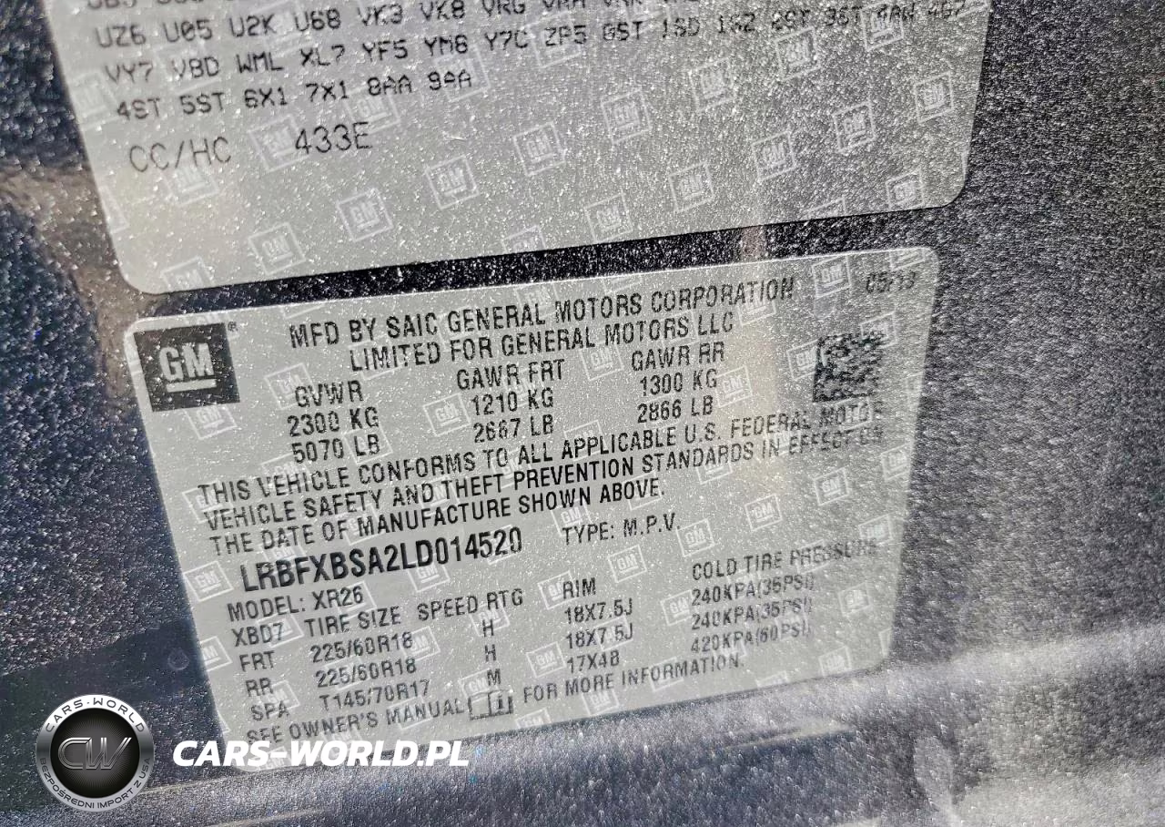 2020 Buick Envision Preferred VIN:LRBFXBSA2LD014520 - 14