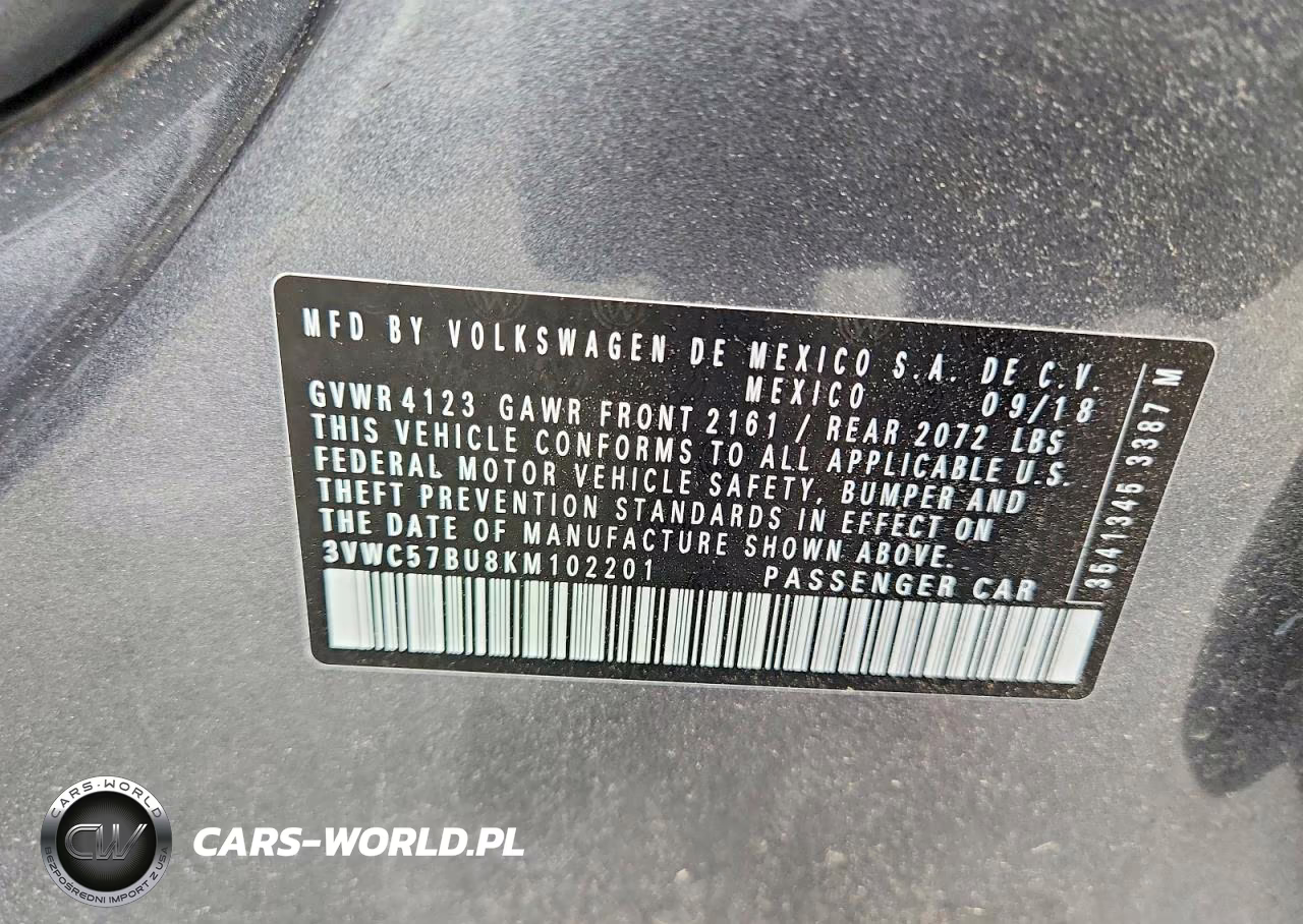 2019 Volkswagen Jetta S VIN:3VWC57BU8KM102201 - 13