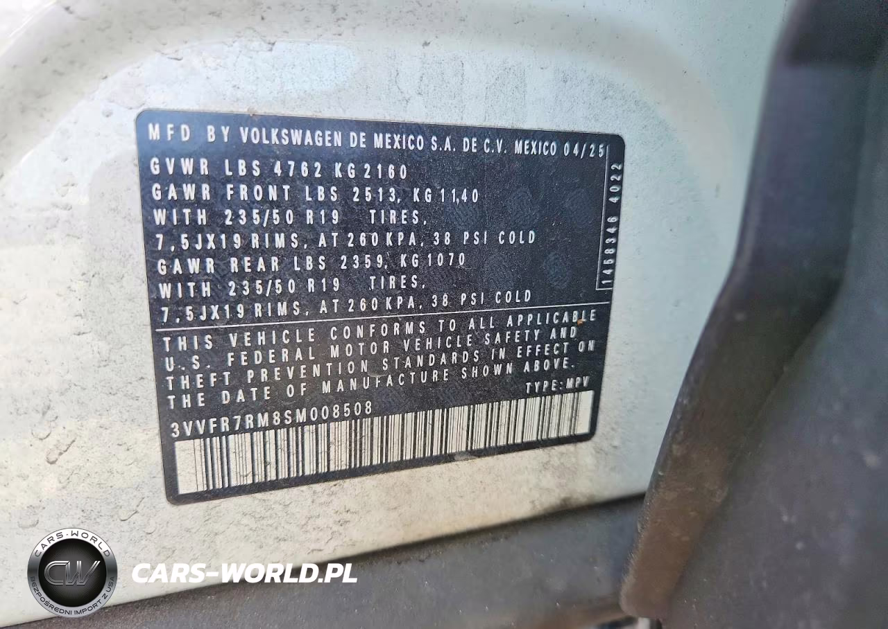 2025 Volkswagen Tiguan Se VIN:3VVFR7RM8SM008508 - 12