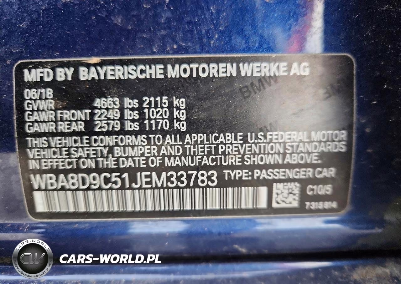 2018 BMW 330 Xi VIN:WBA8D9C51JEM33783 - 12