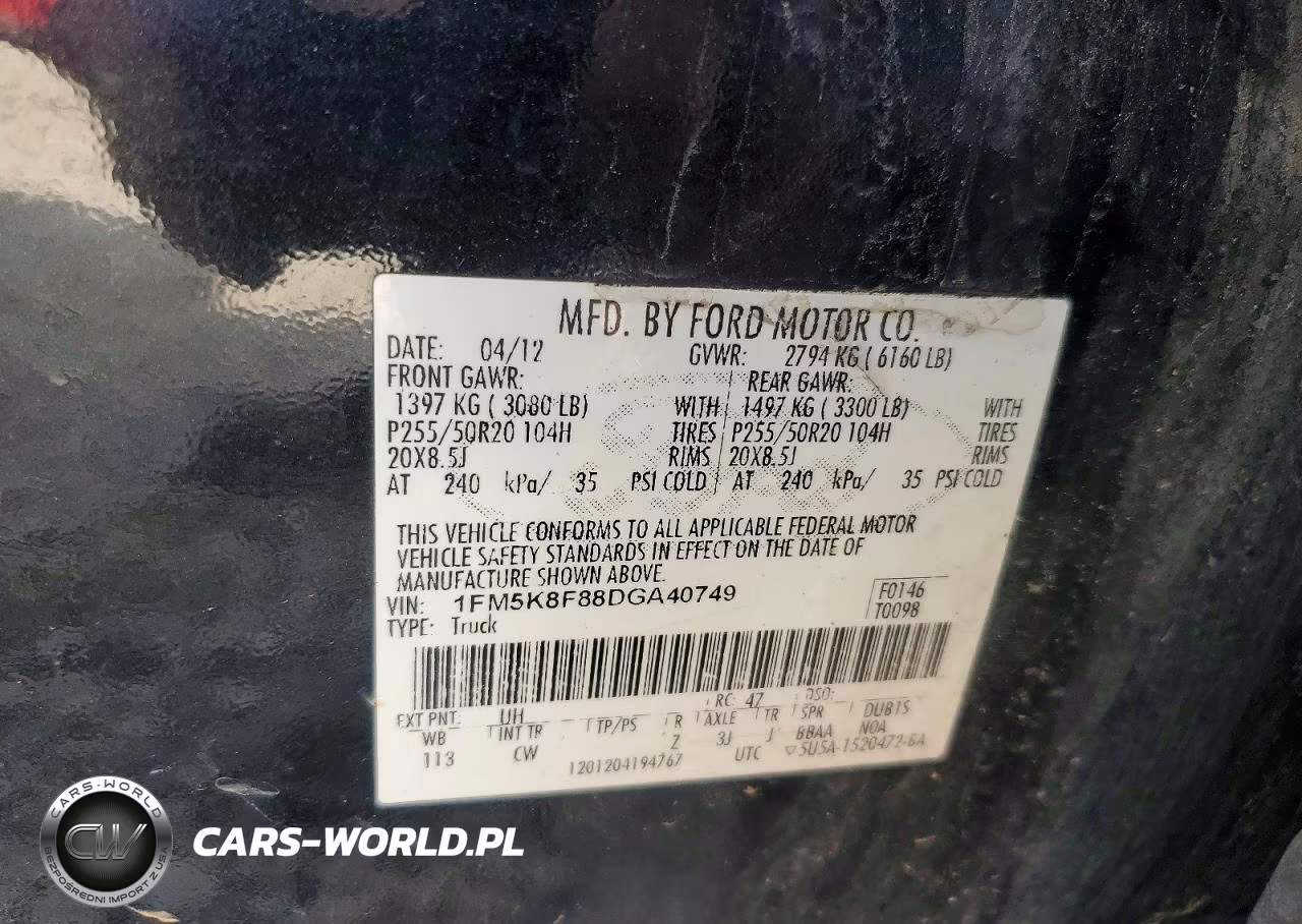 2013 Ford Explorer Limited VIN:1FM5K8F88DGA40749 - 13