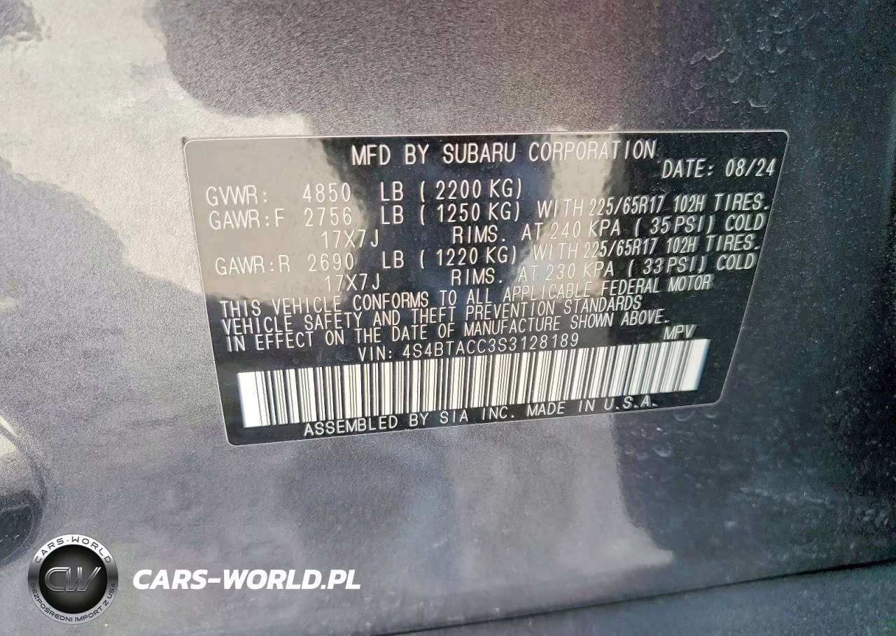 2025 Subaru Outback Premium VIN:4S4BTACC3S3128189 - 12