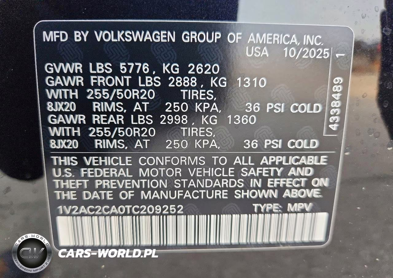 2026 Volkswagen Atlas Cross Sport Sel R-Line Black VIN:1V2AC2CA0TC209252 - 12