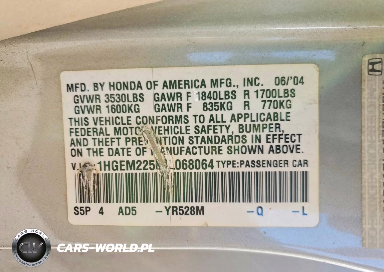 2004 Honda Civic Lx VIN:1HGEM22564L068064 - 12