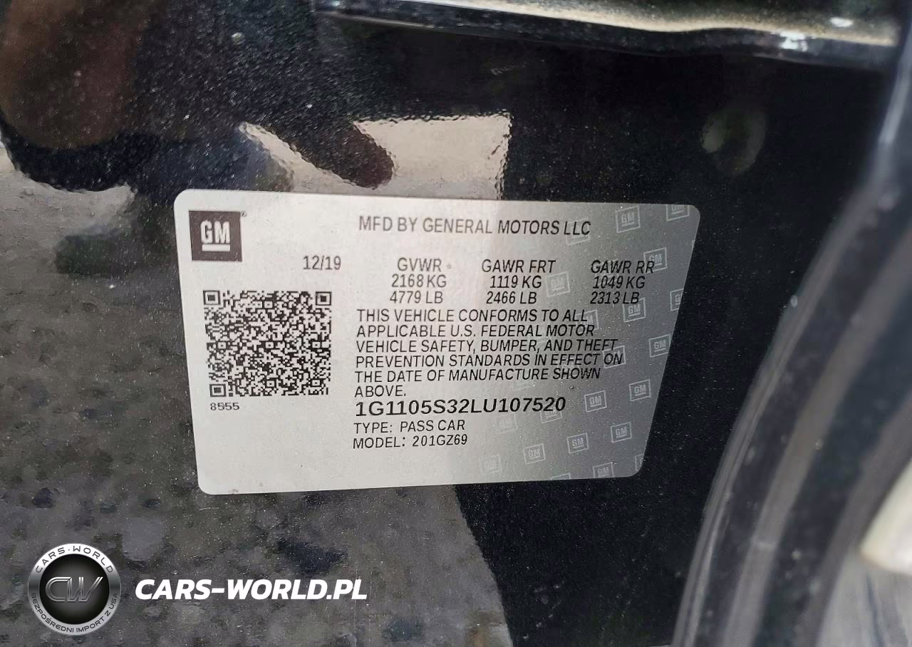 2020 Chevrolet Impala VIN:1G1105S32LU107520 - 12