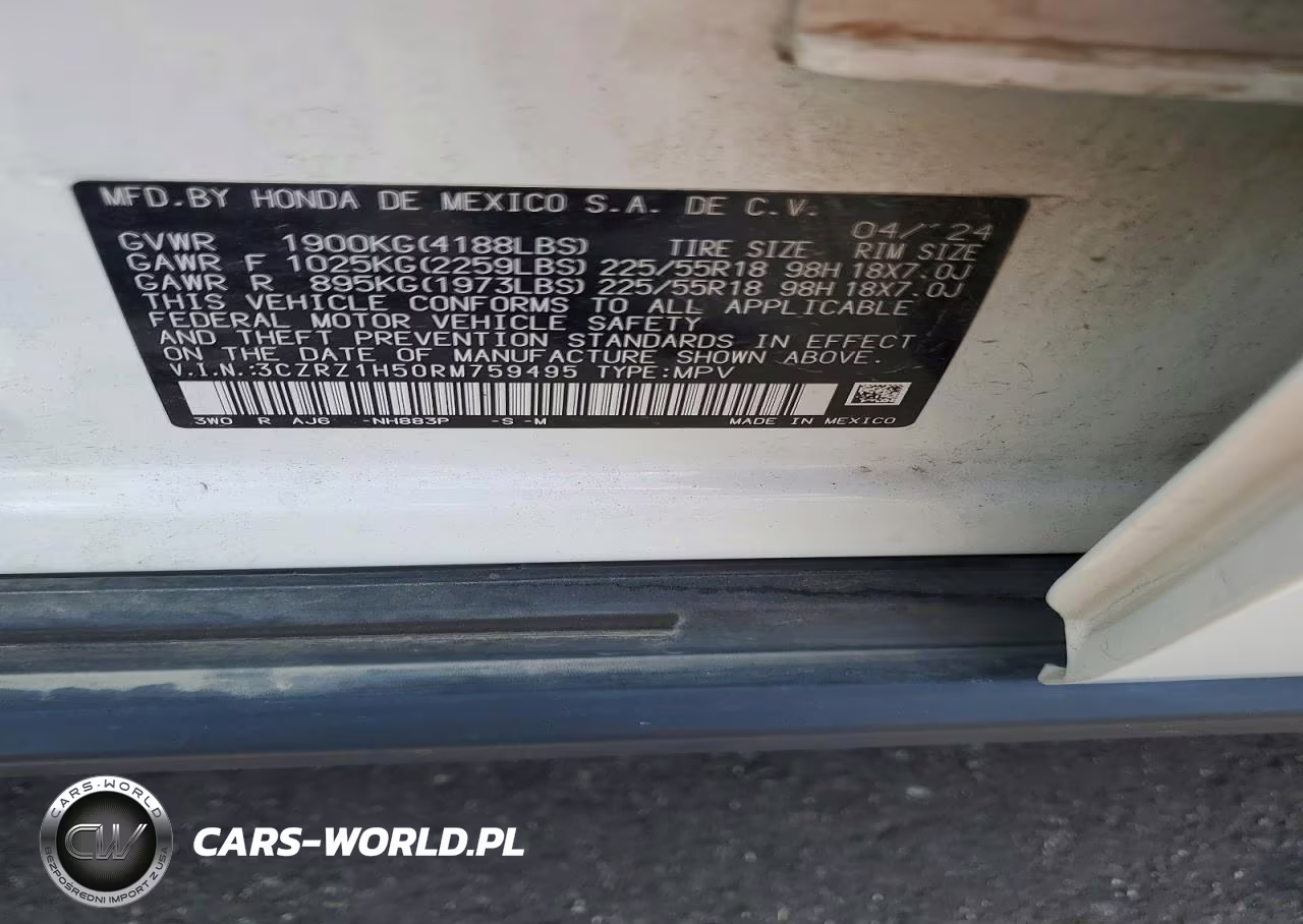 2024 Honda Hr-V Sport VIN:3CZRZ1H50RM759495 - 13