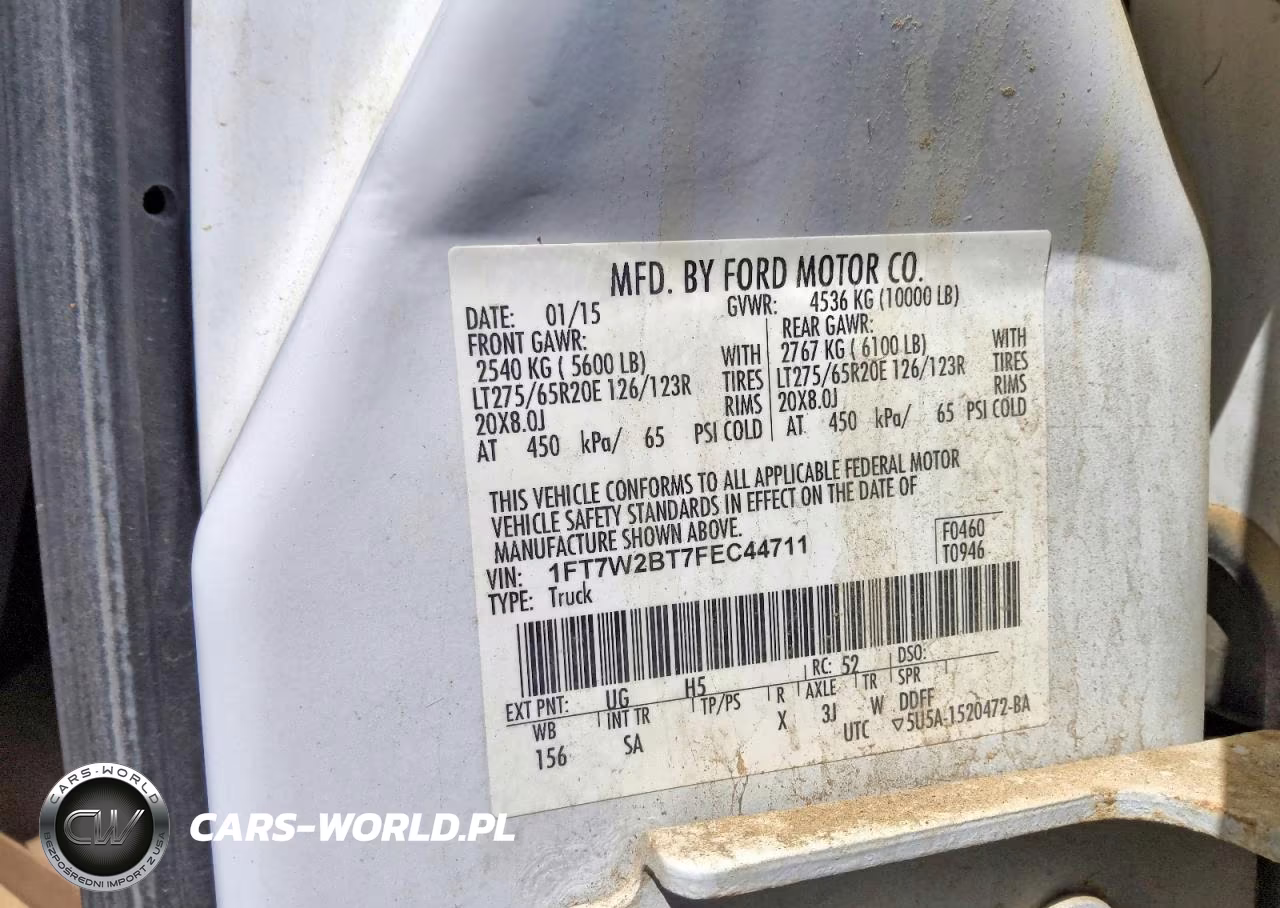 2015 Ford F250 Super Duty VIN:1FT7W2BT7FEC44711 - 12