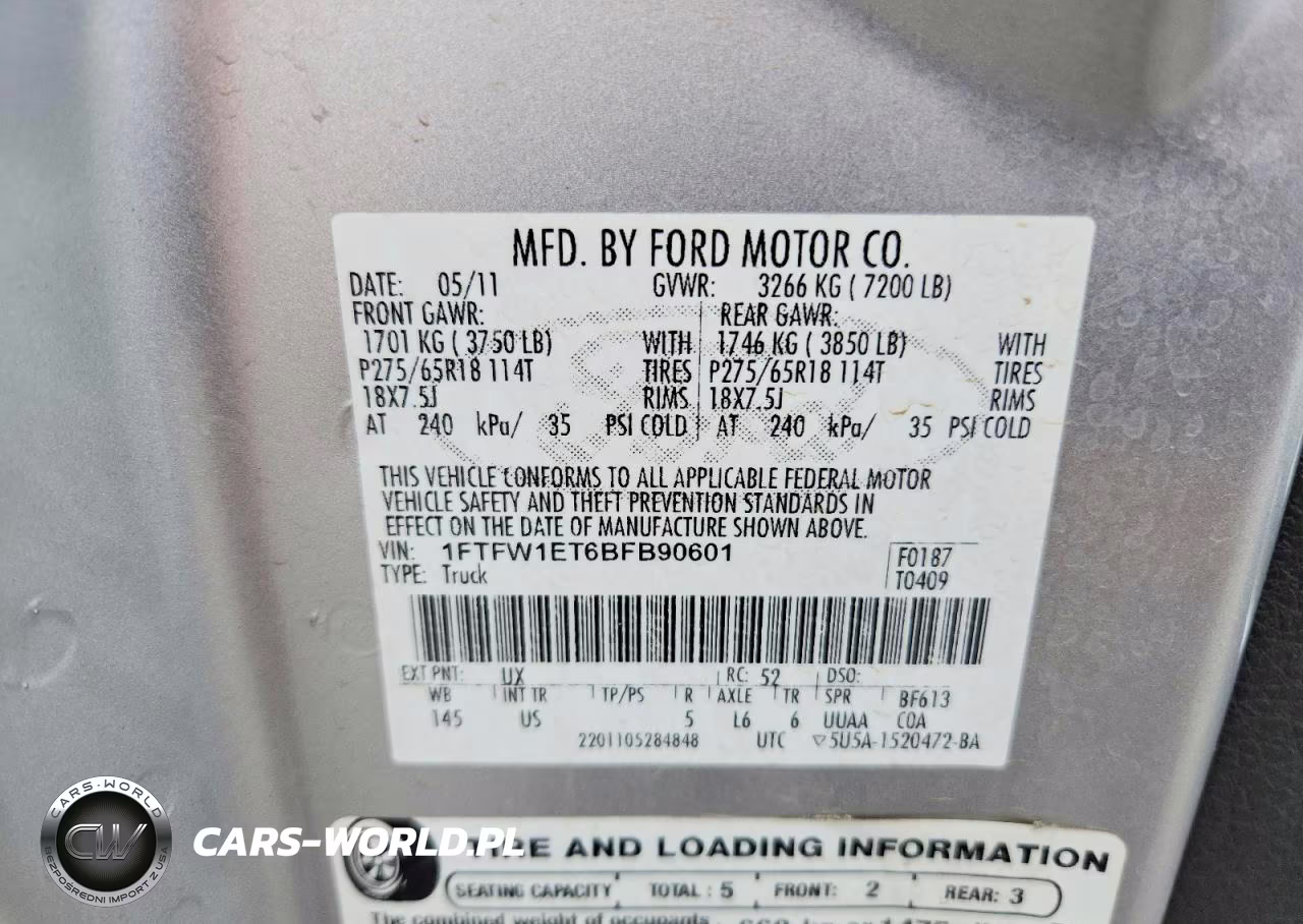 2011 Ford F150 Supercrew VIN:1FTFW1ET6BFB90601 - 13