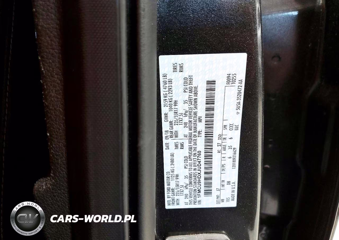 2018 Ford Escape VIN:1FMCU9HDXJUD47760 - 13