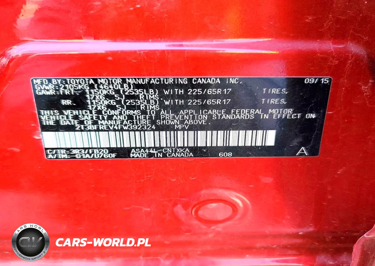 2015 Toyota Rav4 Le VIN:2T3BFREV4FW392324 - 13