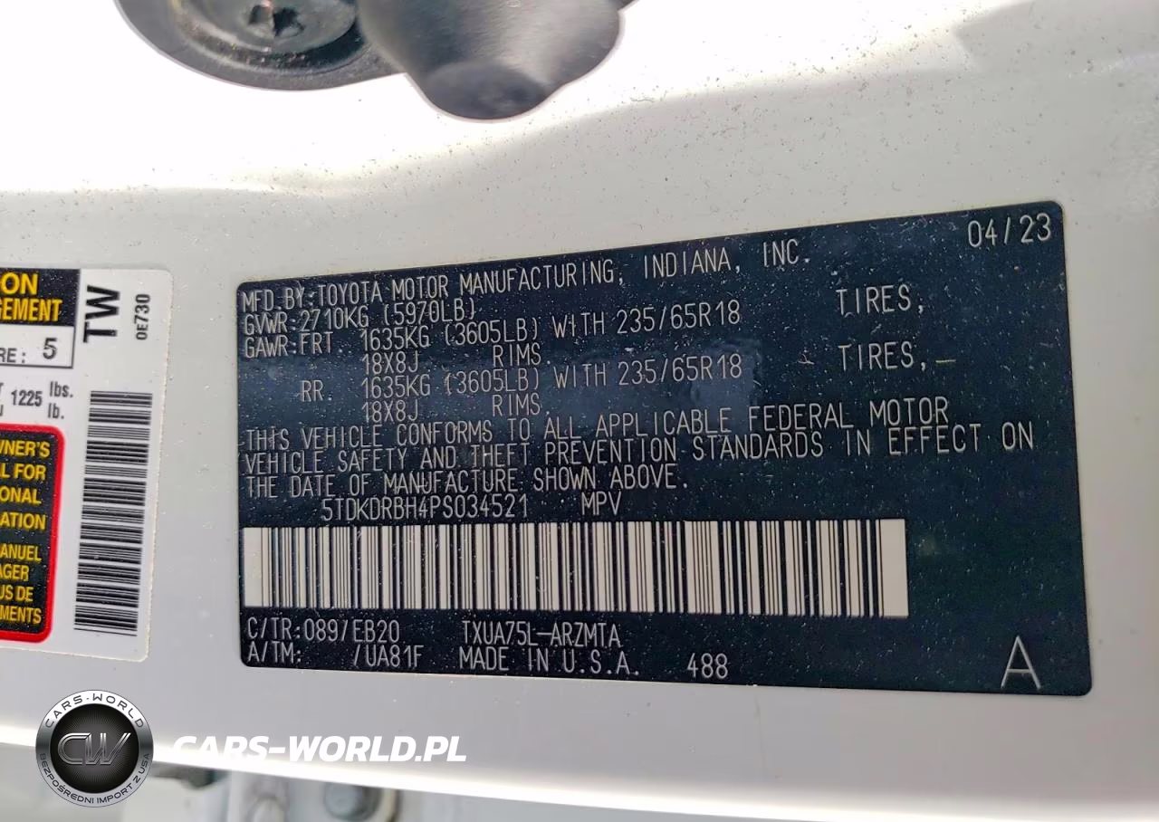 2023 Toyota Highlander Xle VIN:5TDKDRBH4PS034521 - 14