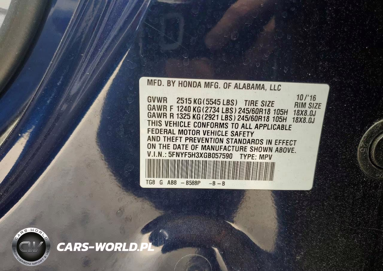 2016 Honda Pilot Ex VIN:5FNYF5H3XGB057590 - 13