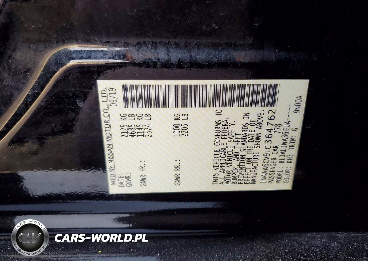 2020 Nissan Maxima 3.5 Sv VIN:1N4AA6CV9LC364762 - 13
