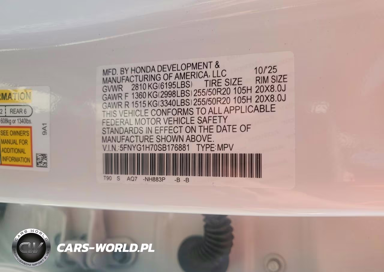 2025 Honda Pilot Touring VIN:5FNYG1H70SB176881 - 14