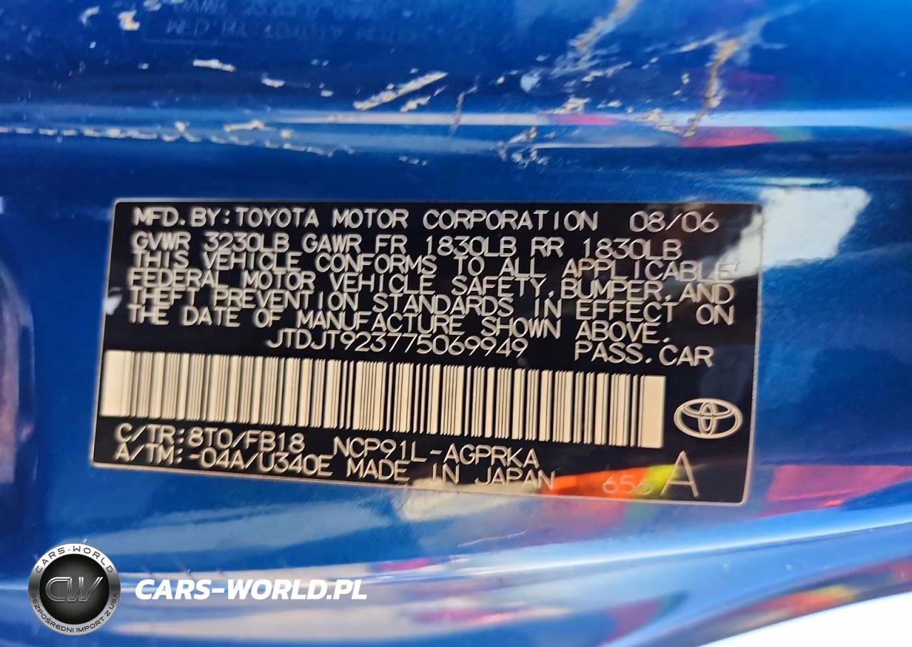 2007 Toyota Yaris Base VIN:JTDJT923775069949 - 12