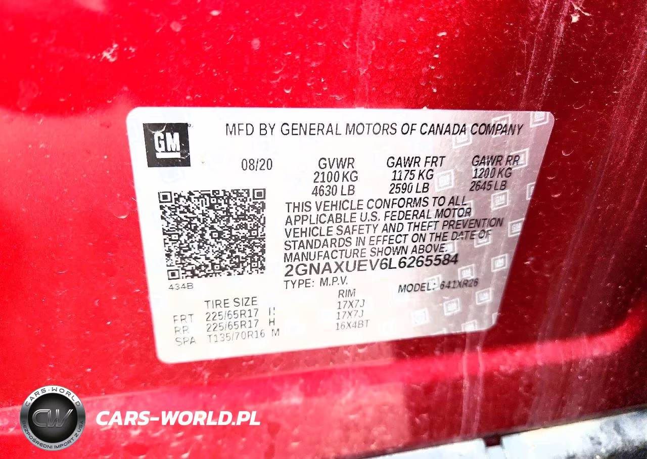2020 Chevrolet Equinox Lt VIN:2GNAXUEV6L6265584 - 13