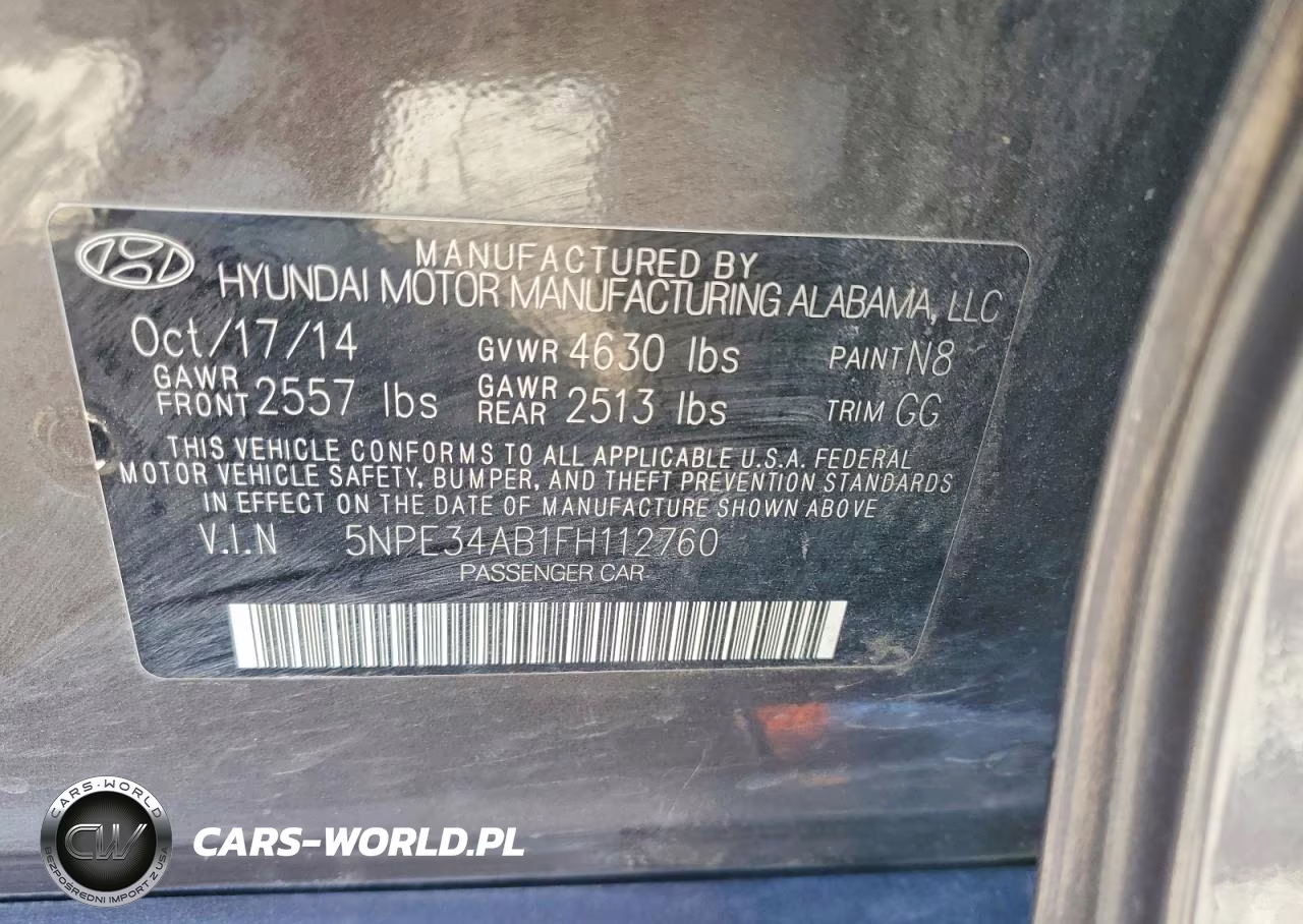 2015 Hyundai Sonata Limited 2.0T VIN:5NPE34AB1FH112760 - 13