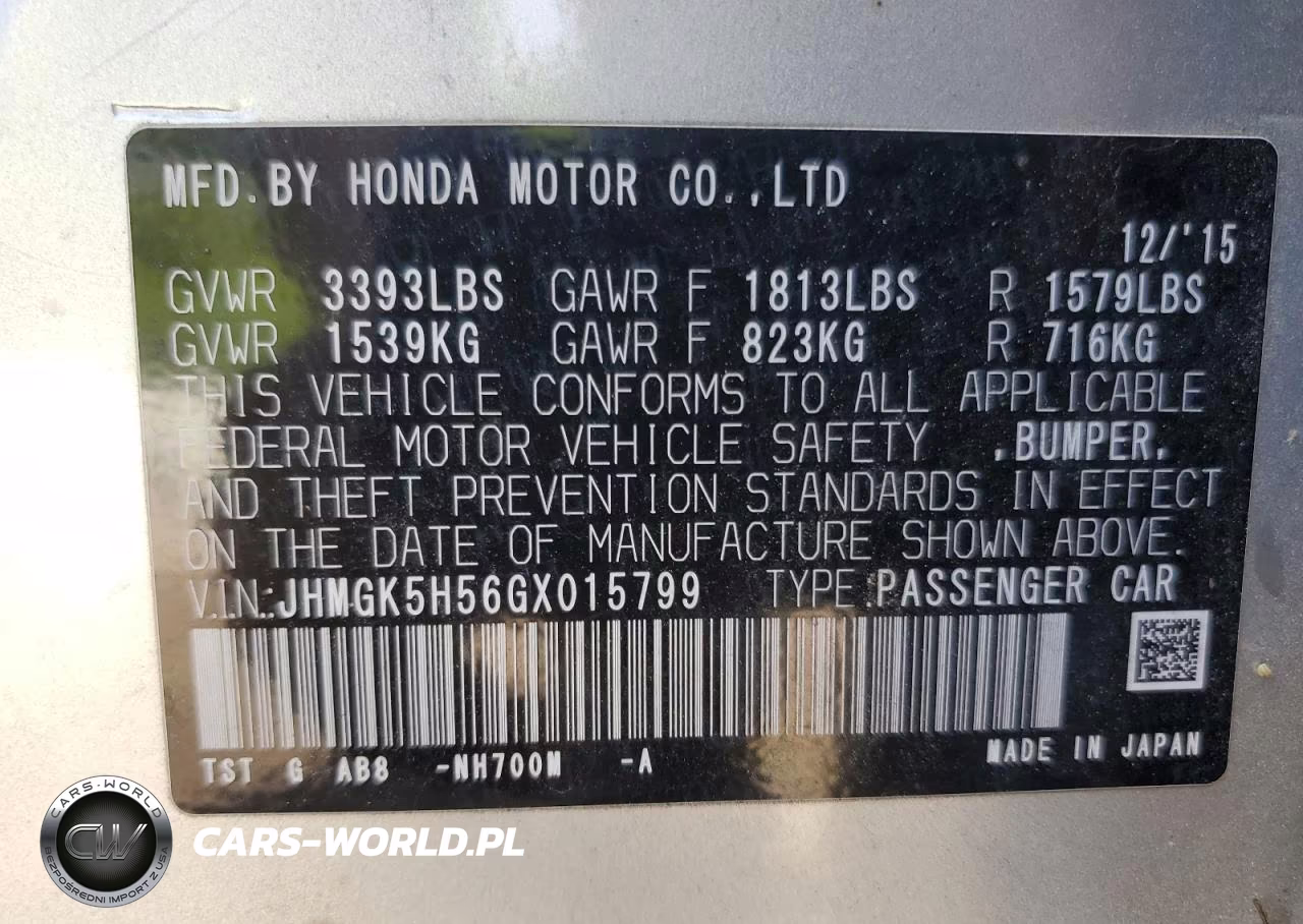 2016 Honda Fit Lx VIN:JHMGK5H56GX015799 - 12