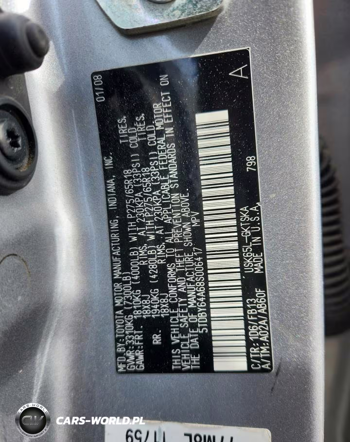 2008 Toyota Sequoia Sr5 VIN:5TDBY64A68S006417 - 13