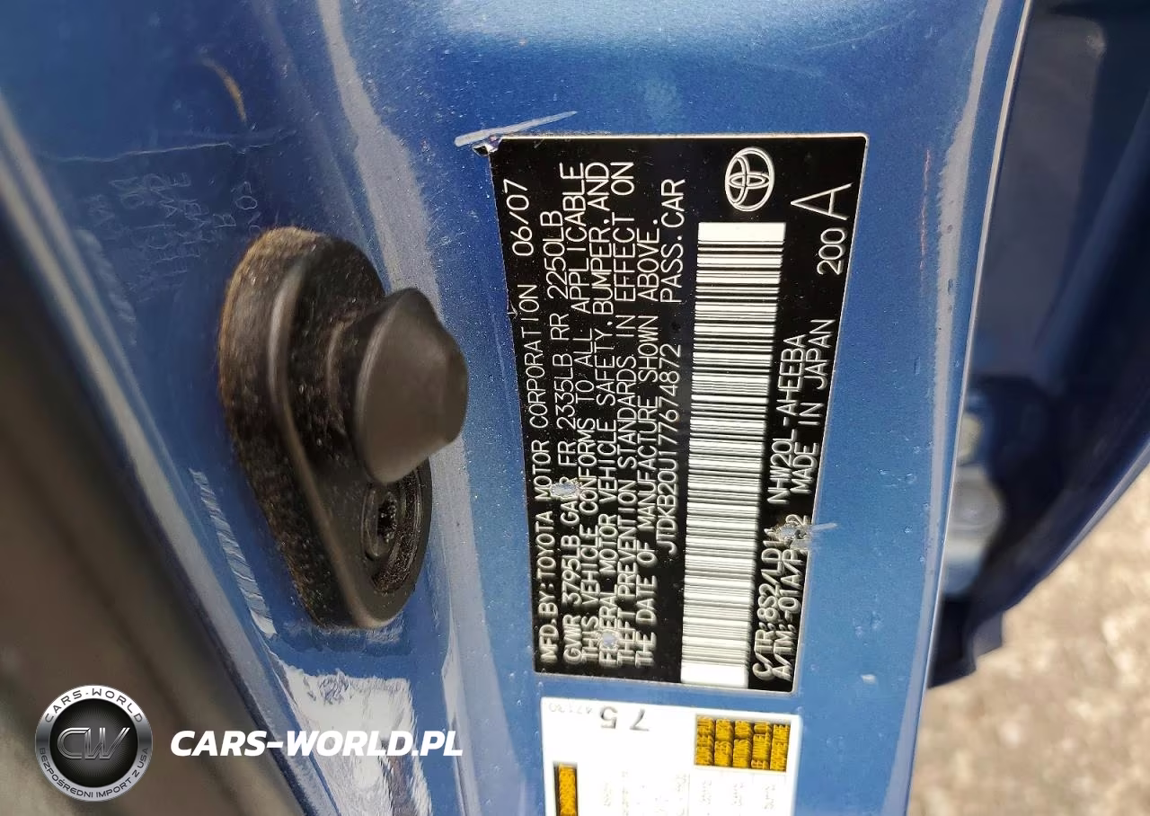 2007 Toyota Prius Base VIN:JTDKB20U177674872 - 12