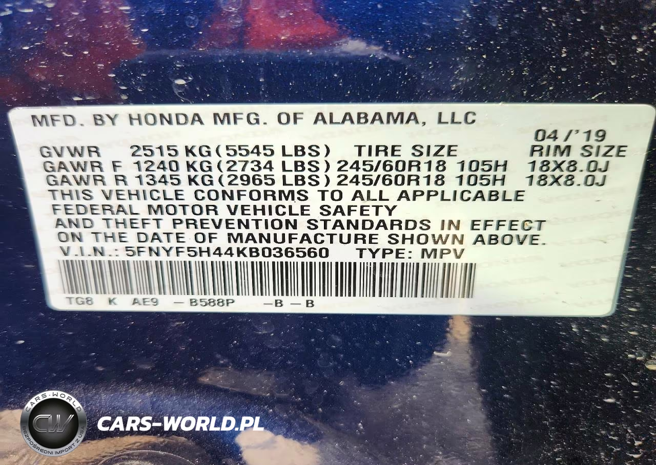 2019 Honda Pilot Exl VIN:5FNYF5H44KB036560 - 13